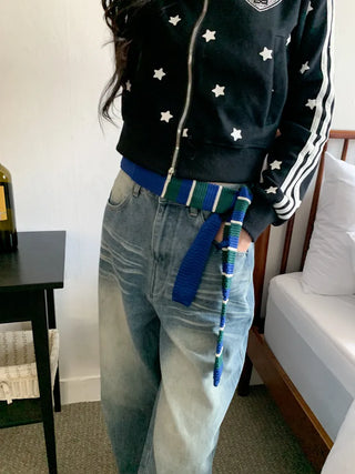 Blair Knit Striped Long Tie