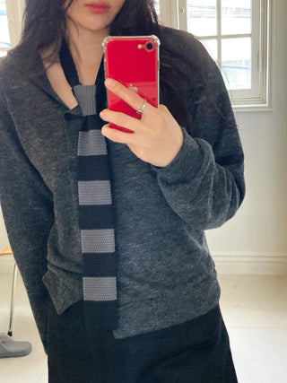 Blair Knit Striped Long Tie