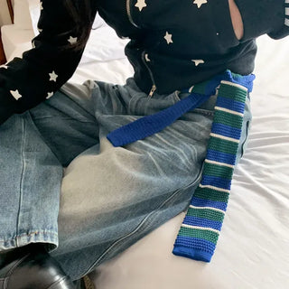 Blair Knit Striped Long Tie