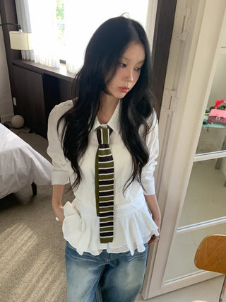 Blair Knit Striped Long Tie