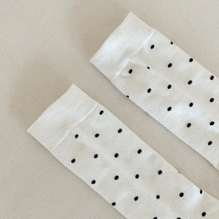 Arti Pin Dot Knit Contrast Long Knee Socks