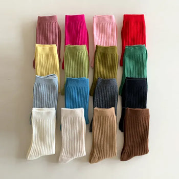 Color Mood Ribbed All-Season Cotton Socks
