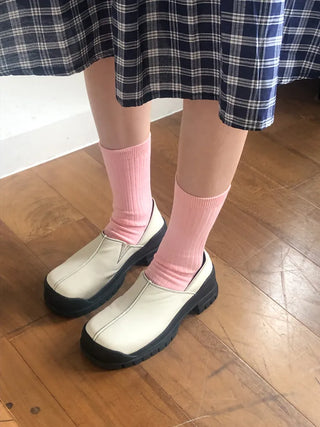 Color Mood Ribbed All-Season Cotton Socks