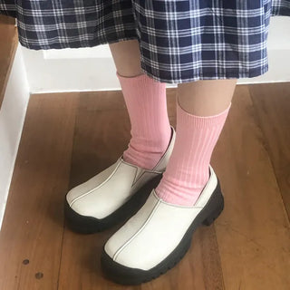 Color Mood Ribbed All-Season Cotton Socks