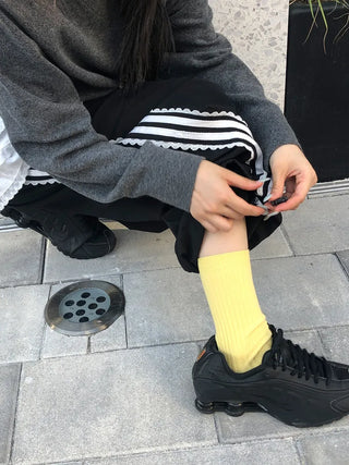 Color Mood Ribbed All-Season Cotton Socks