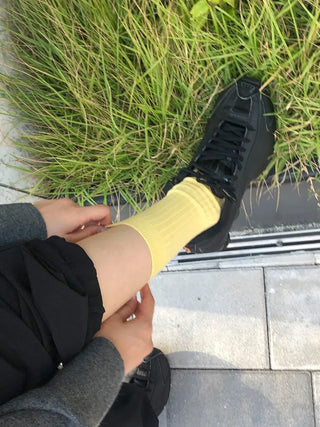 Color Mood Ribbed All-Season Cotton Socks