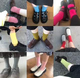 Color Mood Ribbed All-Season Cotton Socks