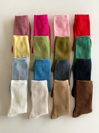 Color Mood Ribbed All-Season Cotton Socks