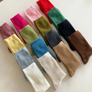 Color Mood Ribbed All-Season Cotton Socks