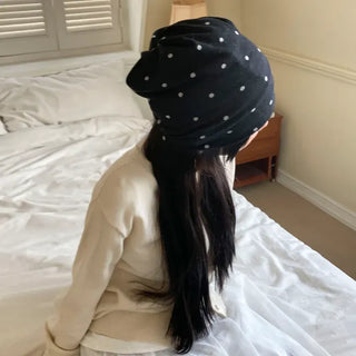 Fleece-lined Dot Pattern Warmer Beanie Hat