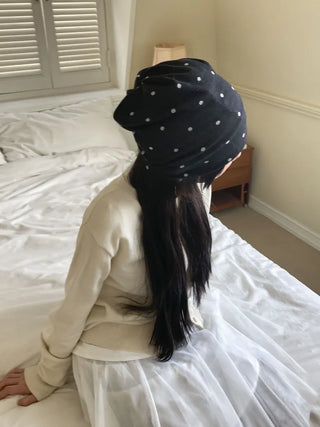 Fleece-lined Dot Pattern Warmer Beanie Hat