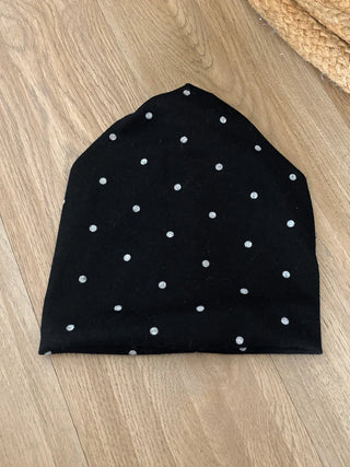 Fleece-lined Dot Pattern Warmer Beanie Hat