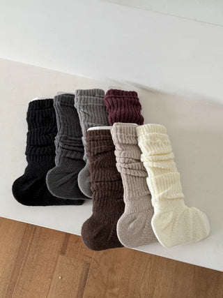 Delicate Ribbed Thick Knit Long Leg Warmers