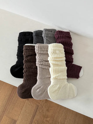 Delicate Ribbed Thick Knit Long Leg Warmers