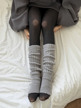 Delicate Ribbed Thick Knit Long Leg Warmers
