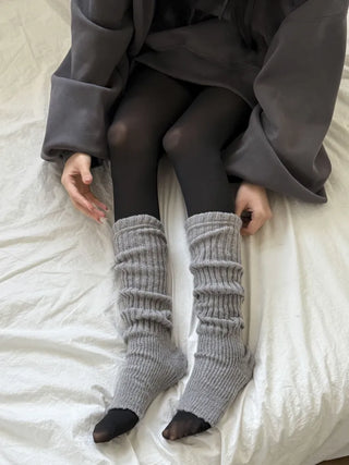 Delicate Ribbed Thick Knit Long Leg Warmers