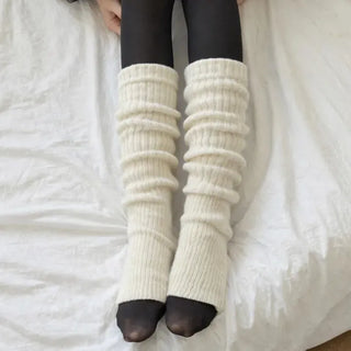 Delicate Ribbed Thick Knit Long Leg Warmers