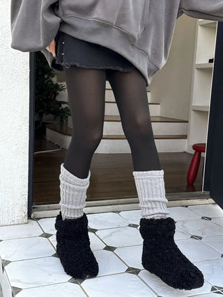 Delicate Ribbed Thick Knit Long Leg Warmers