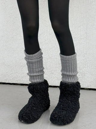 Delicate Ribbed Thick Knit Long Leg Warmers