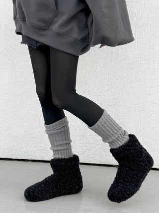 Delicate Ribbed Thick Knit Long Leg Warmers