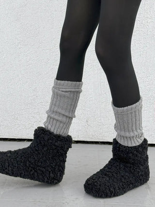 Delicate Ribbed Thick Knit Long Leg Warmers