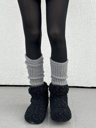 Delicate Ribbed Thick Knit Long Leg Warmers