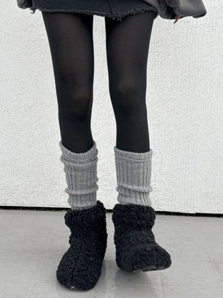 Delicate Ribbed Thick Knit Long Leg Warmers