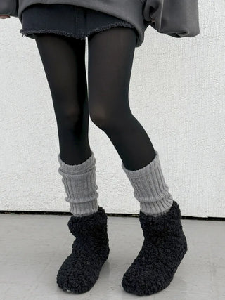 Delicate Ribbed Thick Knit Long Leg Warmers