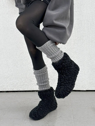 Delicate Ribbed Thick Knit Long Leg Warmers