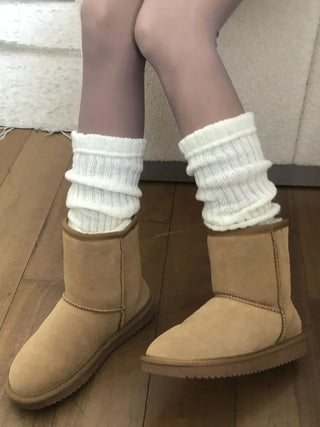 Delicate Ribbed Thick Knit Long Leg Warmers