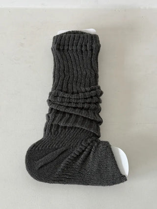 Delicate Ribbed Thick Knit Long Leg Warmers