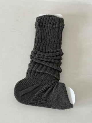 Delicate Ribbed Thick Knit Long Leg Warmers