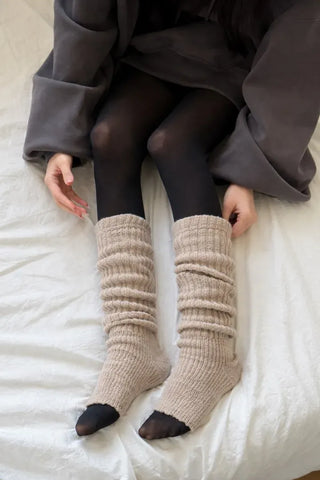 Delicate Ribbed Thick Knit Long Leg Warmers