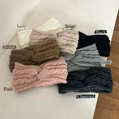 Classic Cable Knit Wide Bandana Hairband