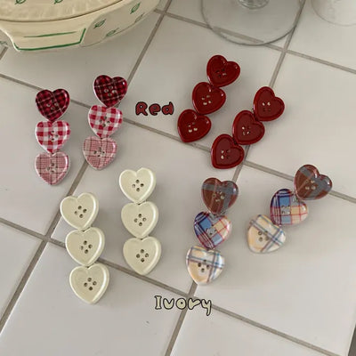 Hearting Check Button Acrylic Hairpin