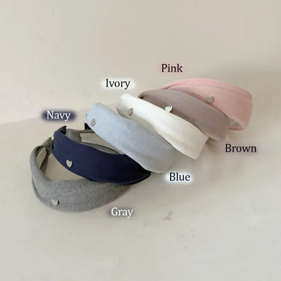 Love It Heart Plain Wide Headband