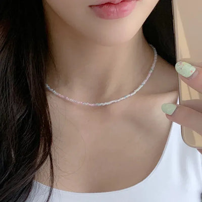 Bridge Colorful Bead Layered Choker Necklace