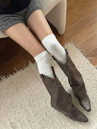 Maxi-Long Ribbed Knee-High Socks