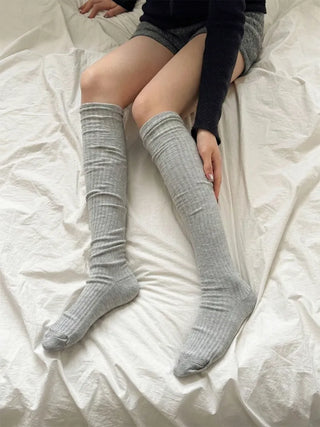Maxi-Long Ribbed Knee-High Socks