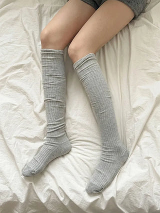 Maxi-Long Ribbed Knee-High Socks