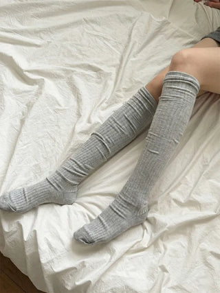 Maxi-Long Ribbed Knee-High Socks
