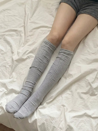 Maxi-Long Ribbed Knee-High Socks