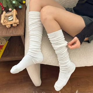 Maxi-Long Ribbed Knee-High Socks