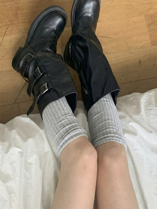 Maxi-Long Ribbed Knee-High Socks