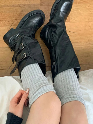 Maxi-Long Ribbed Knee-High Socks
