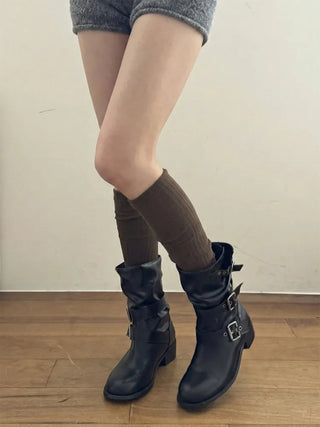 Maxi-Long Ribbed Knee-High Socks
