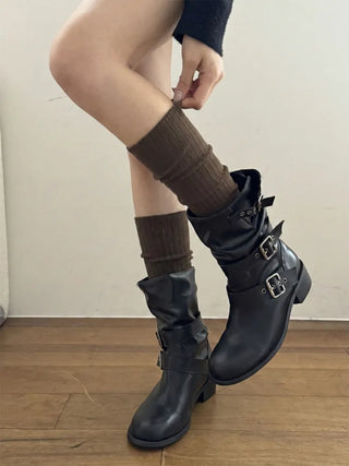 Maxi-Long Ribbed Knee-High Socks