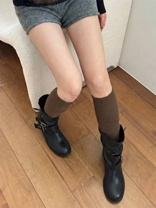 Maxi-Long Ribbed Knee-High Socks