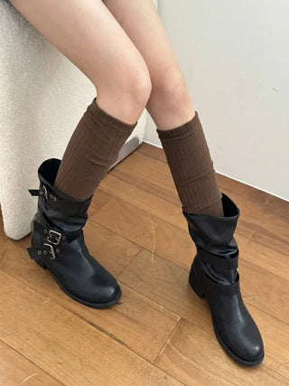 Maxi-Long Ribbed Knee-High Socks