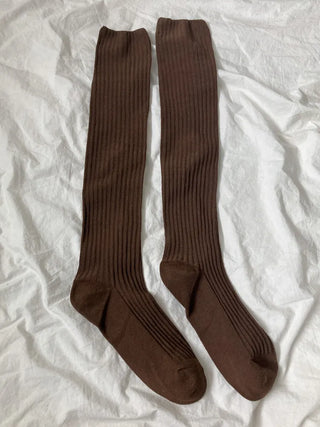 Maxi-Long Ribbed Knee-High Socks